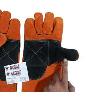 Guantes de Soldadura de Cuero con Protección Reforzada en Palma y Nudillos, Resistentes al Calor, a Cortes, Antideslizantes y Anti-Impactos, con Forro de Algodón Suave - Product Image 4