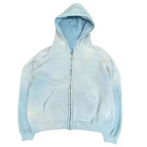 Haute qualité Street Wear 500 Gsm français Terry sweat à capuche zippé blanc zippé hommes à capuche ensemble personnalisé hommes basiques sweats à capuche - Product Image 4