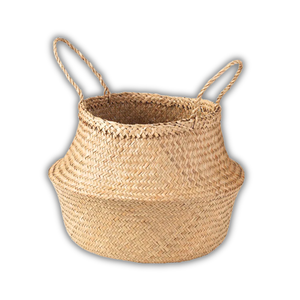 PANIERS DE VENTRE EN SEAGRASS Tissés Naturels avec Poignées Parfait pour les Fruits Frais, les Plantes, le Stockage à Domicile Organisateur de Blanchisserie Artisanat - Product Image 1