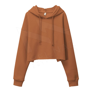 Top corto de manga larga para mujer Sudaderas con capucha Sudadera con capucha de color Top corto Sudaderas con capucha para mujer - Product Image 1