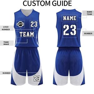 Ensemble de maillots de basket-ball pour hommes, uniformes, kits respirants, vêtements de sport, entraînement pour les jeunes, maillots de basket-ball réversibles pour enfants - Product Image 2