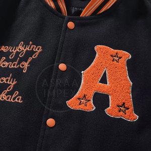 เสื้อแจ็กเก็ตเลตเตอร์แมนสำหรับผู้ชายเสื้อแจ็คเก็ตแขนหนังกันลมสไตล์ใหม่ - Product Image 3