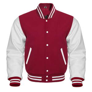 Vestes universitaires pour enfants personnalisées avec manche en cuir Veste universitaire Letterman brodée unie en polyester respirant - Product Image 4