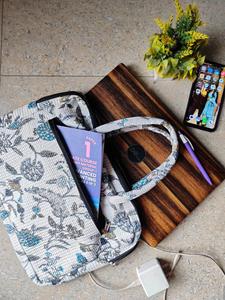 Quilted Cotton HandBlock Print Laptop with sleeve Handle laptop <b>Bag</b> with Handle Laptop <b>Bag</b> with pocket <b>Macbook</b> cover handblock - Product Image 3