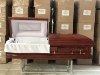 Precio barato MDF Satén desnudo Forro Ataúd Paquete MDF Ataúd y ataúd para adultos Madera contrachapada Tablero Ataúd de fibra de madera MDF Casket2025