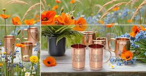 Lot de 2 gobelets en cuivre pur gaufré de 300 ml en métal, gobelets Julep menthe non doublés et non revêtus, accessoires pour boissons en métal - Product Image 2