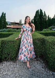 Robe longue de créateur Premium Collection Kurtis Tissu en mousseline de soie Travail à la main pur - Product Image 5