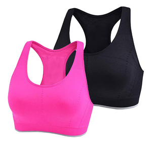 Soutien-gorge de sport imprimé sublimé personnalisé avec logo OEM Quatre aiguilles Six lignes Spandex Haut court dos nu sans couture Yoga Gym Fitness - Product Image 1