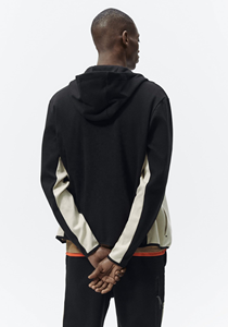 Colour Block Hoodie with Long Sleeves and Front <b>Zip</b> <b>Fastening</b> Embroidered Technics Thermo-sealed <b>Zip</b> Auto-lock Hip Pockets - Product Image 2