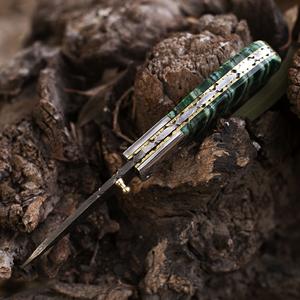 Venta al por mayor personalizable Premium Damasco acero plegable cuchillo de bolsillo profesional OEM al aire libre caza Camping cuchillo bloqueo interior - Product Image 4