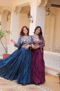 Broderie lourde moderne Thared Work Lehenga Choli Femmes Meilleur prix Festival indien Lehenga choli & koti - Product Image 6