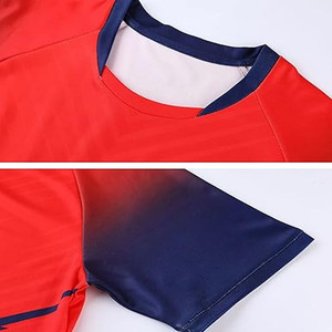 Uniformes de fútbol de poliéster 100% de sublimación personalizada de alta calidad para hombres, conjunto de uniforme de fútbol de tela estampada para niños - Product Image 5