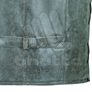 Gilets en cuir pour hommes de style rétro vintage, couleur unie, respirants, personnalisés, de haute qualité, coupe ajustée, décontractés, coupe-vent, automne - Product Image 6