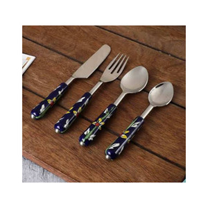 Stainless Steel New White Resin Handle Flatware <b>Cutlery</b> <b>Set</b> of 4 Best Quality Uses for Hotel <b>Travel</b> and l Wedding Gift - Product Image 6