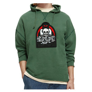 Sudadera con Capucha de Felpa Francesa de Alta Calidad, Sudadera con Parche de Chenilla Bordado, Sudadera Blanca Personalizada para Hombre - Product Image 1