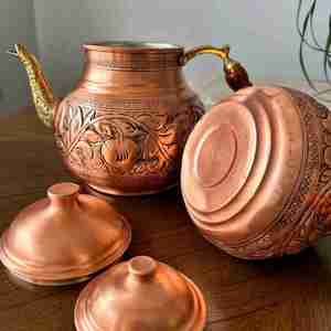 High-Demand Electric Kettle Set Handcrafted High Quality Copper Kettle Made in India <b>Metal</b> Kettle <b>Teapot</b> One - Product Image 5