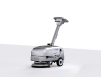 Autolaveuse pliable à conducteur marchant derrière, moteur sans balais, commande intelligente, grand réservoir d'eau 180 °    Machine de nettoyage de sols avec raclette