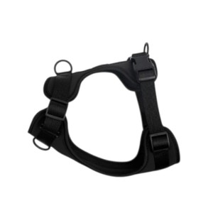 Harnais pour chien réglable en nylon avec boucle de fermeture, couleur noire unie, style simple, type Rower - Product Image 1