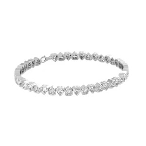 Pulsera DE TENIS chapada en oro blanco de 14 quilates, joyería delicada, regalo perfecto, pulseras de moissanita - Product Image 2