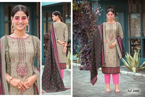 Dhwaja Export Pure Cotton Traditional Self Embroidery Work <b>Top</b> and Pent with Dupatta for Party Pakistani Collection - Product Image 5