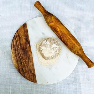 Tabla de cortar de madera y mármol de alta demanda, tabla de cortar de forma Circular, duradera con orificio para colgar a granel para Cocina - Product Image 6