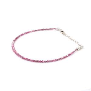 Bracelet en diamant rose AAA+ avec perles facettées rondes de 1,5 à 3 mm, orné de zircon comme pierre principale, idéal pour les cadeaux - Product Image 5