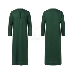 Premium Emirati Kandura <b>Men</b> Classic Arabic <b>Thobe</b> Collarless Design Tassel Detail Regular Fit Long Sleeve Traditional Cotton - Product Image 6