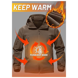 Chaqueta Softshell de alta calidad con logotipo personalizado de buena calidad, prendas de vestir exteriores de otoño, capucha a prueba de viento, chaqueta Softshell de moda - Product Image 4