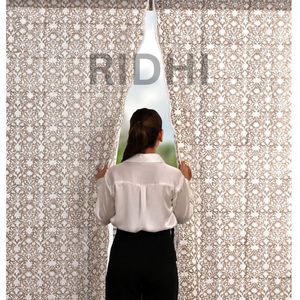 Rideau en coton lavable Ridhi Warm Stone Brown à motifs floraux imprimés à la main, pour fenêtre et porte, design indien, décoration tendance pour la maison 2025 - Product Image 6