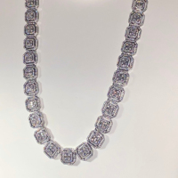 Cadena Cubana Personalizada con Moissanita para Hombre, Corte Brillante Redondo, Probador de Diamantes, Estilo Hip Hop, Collares de Moissanita