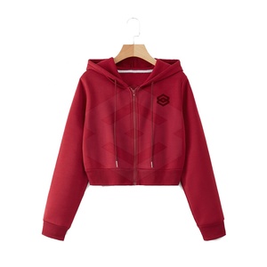 Sweats à capuche zippés 100% coton sweats à capuche féminins personnalisés - Product Image 1