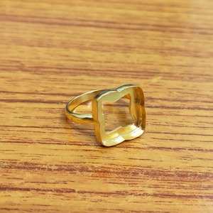 Anillo abierto de copa de bisel de ajuste en blanco de hoja de trébol chapada en oro de plata de ley de buena calidad para joyería DIY de piedra de 3x3mm a 40x40mm - Product Image 2