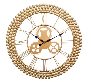 นาฬิกาแขวนผนังเหล็กงานฝีมือขายดีที่สุดสำหรับร้านบูติกตกแต่งบ้านหรูหราและสไตล์สร้างสรรค์ มีจำหน่ายในราคาขายส่ง - Product Image 2