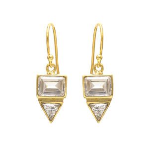 Vente en gros de boucles d'oreilles élégantes en zircon plaqué or 18 carats pour femmes boucles d'oreilles personnalisées style luxe tendance - Product Image 1