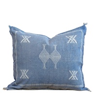 Housse de coussin en soie de cactus pour décoration de canapé, vente en gros de textiles de maison, coussin en soie de cactus Sabra fait à la main au Maroc