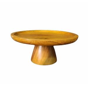 Round <b>Platter</b> Riser Wooden Farmhouse Pedestal Acacia Wood Cake Stand for New Design Natural Pure Wooden - Product Image 5