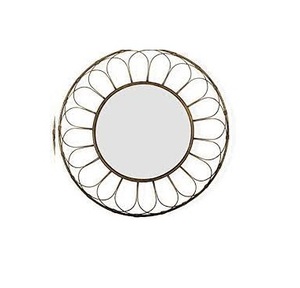 Venta al por mayor Marco de aleación de hierro Estilo moderno Espejos de forma redonda decorativos de pared negros y dorados 60CM 80CM - Product Image 1