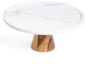 Elegant White Marble Pedestal Cake Stand Luxury Dessert <b>Display</b> Stand for Home Decor Weddings and Events - Product Image 4