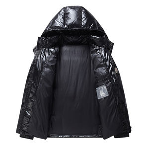 แจ็กเก็ตขนเป็ดกันลมสำหรับผู้ชายแจ็คเก็ตขนเป็ดมีฮู้ดเข้ารูปมีปกคอตั้งสำหรับฤดูหนาวโลโก้ออกแบบได้ตามต้องการ - Product Image 2