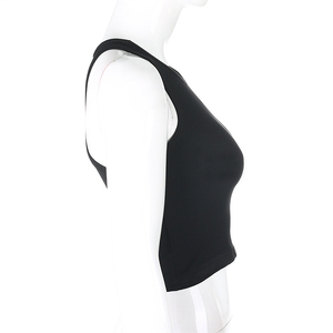Custom Logo Sexy Ladies Cotton Diamond Halter Tube Crop Ribbed tank <b>Top</b> Women Custom Made Women Tank <b>Top</b> - Product Image 4