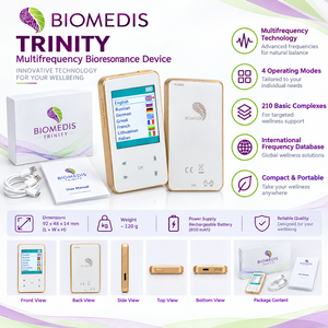Biomedis Trinity Multifrequenz-Bioresonanztherapiegerät mit Rife Voll Schmidt Frequenzen, Tragbares Körperbehandlungsgerät, USB-Betrieben - Product Image 2