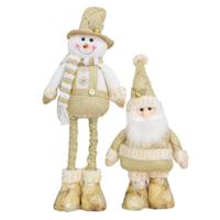 Nouveauté 2026 : Tissu en peluche de Noël de luxe nordique, motif flocon de neige festif, télescopique, pour décorations de Père Noël, bonhomme de neige et renne - Vente en gros