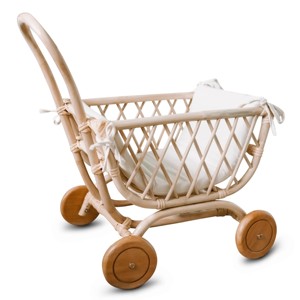 Meilleure qualité enfants jouets poupée poussette durable rotin poupées landau écologique petite poussette pour les tout-petits - Product Image 1