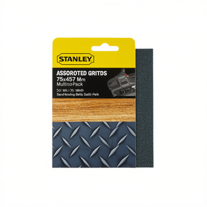 Bandes abrasives Stanley à grains variés 75x457 mm, multi-pack pour ponceuse à bande, pour disques de ponçage - Product Image 2