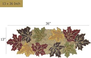 Luxury Floral Embroidered Christmas <b>Dining</b> <b>Table</b> <b>Runner</b> Handmade Cloth Decorative Wedding Mat With Leaves Design for Home Use - Product Image 3