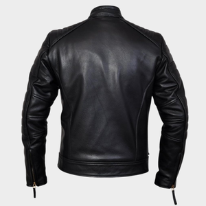 แจ็กเก็ตมอเตอร์ไซค์คลาสสิกวินเทจหนังวัวแท้แท้คุณลักษณะอุ่น ODM ดีไซน์ใหม่ XL ขนแกะลำลองถักโครเชต์ - Product Image 2