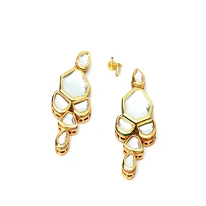 Collier de luxe Meenakari Kundan avec zircon plaqué or pour mariage et soirée, ensembles de bijoux de mariée raffinés - Product Image 4