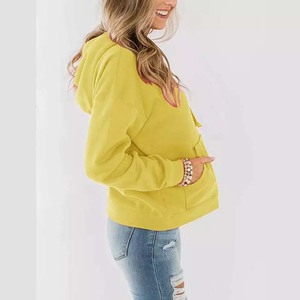 Sweat à capuche personnalisé pour femme, collection Hiver 2025 – Coton molletonné de haute qualité, couleur unie, style streetwear et sportswear, prix abordable - Product Image 2