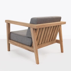 Sabrina Chaise de canapé de jardin en bois de teck massif de qualité avec finition naturelle Coussin imperméable pour parc et cour - Product Image 6