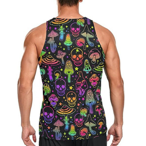 Tissu respirant entraînement plaine Gym Sublimation débardeurs en gros meilleure vente hommes impression débardeur - Product Image 3